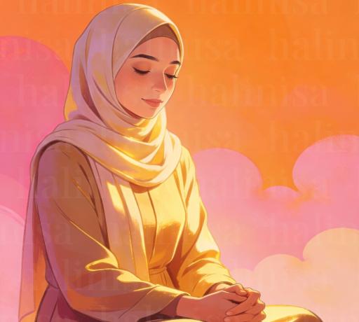 huzurlu müslüman kadın